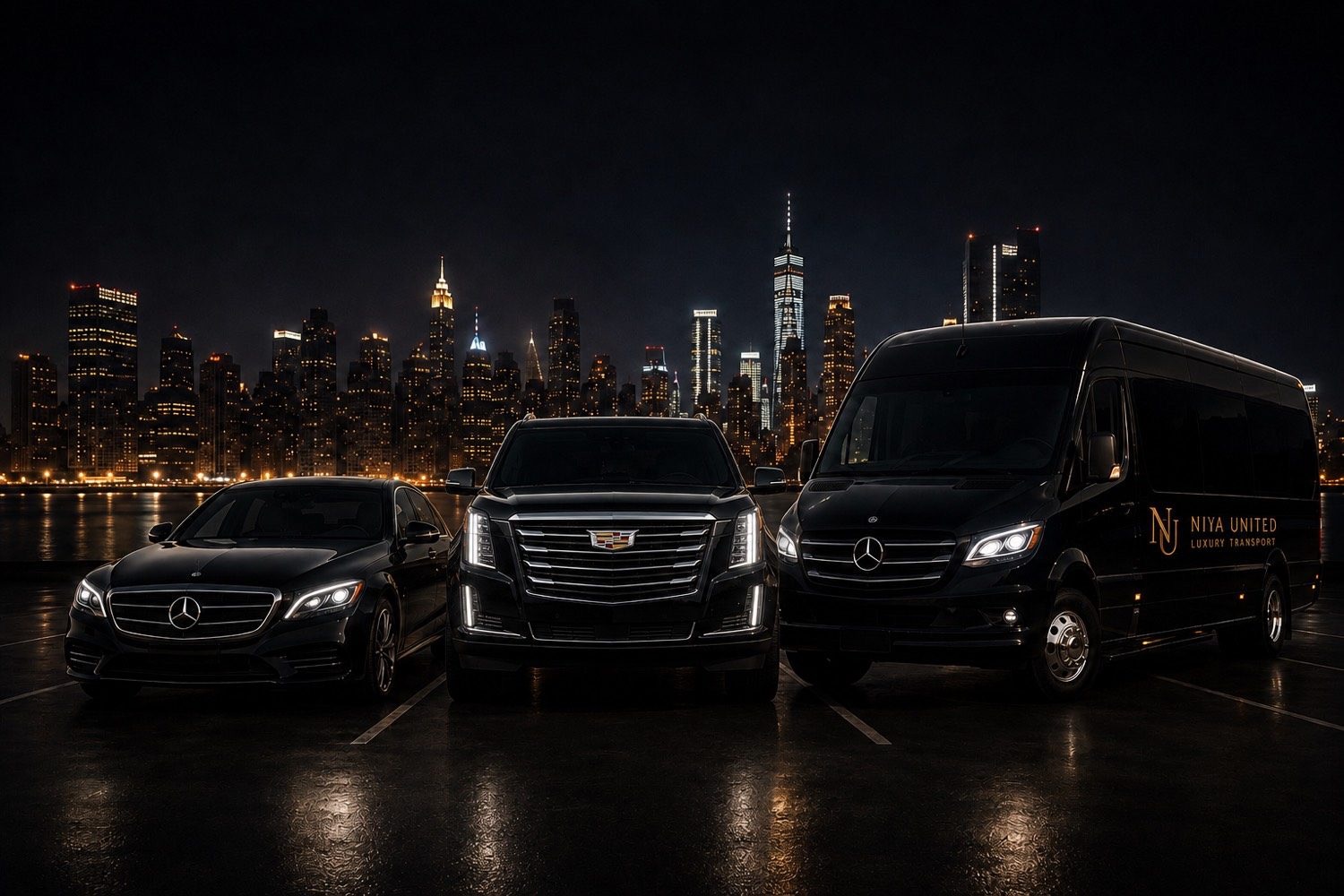 Niya United sedan, Escalade and Sprinter skyline